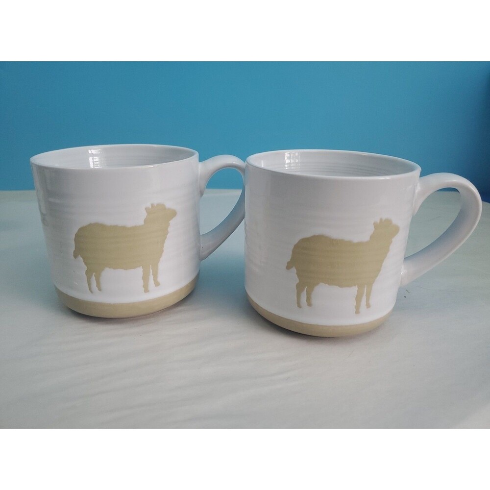 Susan Winget Cracker Barrel Farm Fresh Sheep  Mug Embossed Stoneware Coffee Cup